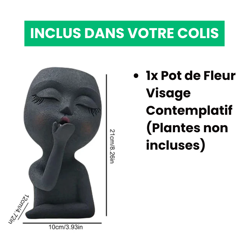 Pot de Fleur Visage Contemplatif