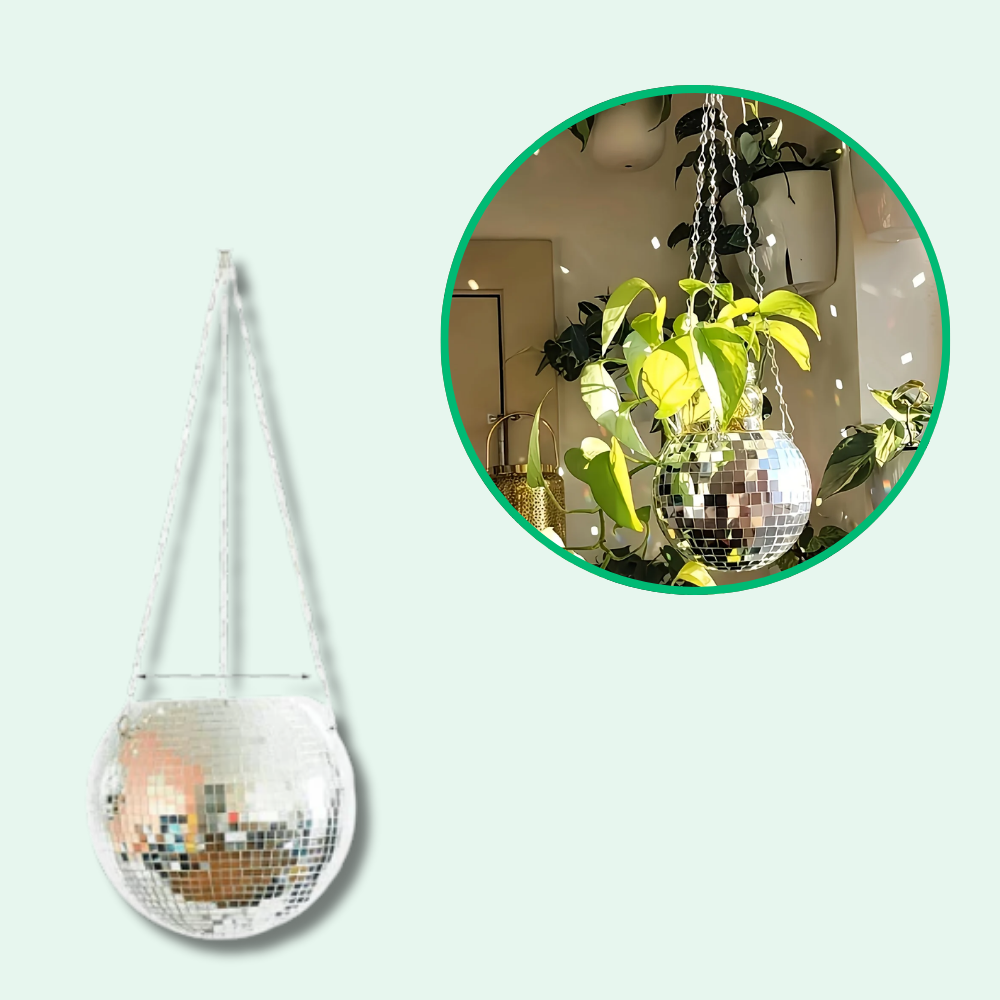 Pot de Fleur Boule à Facette Éclatant