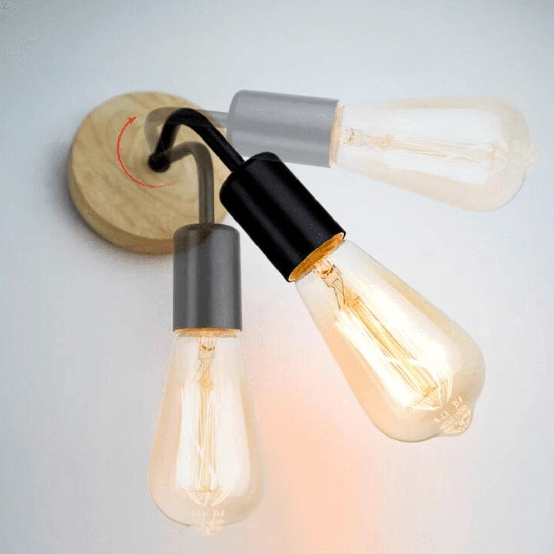 Support de Lampe Mural Rétro-Industriel