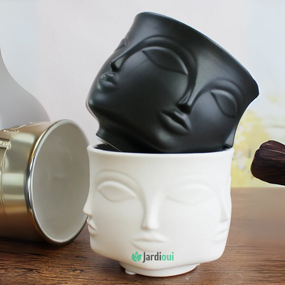 Pot de Fleurs Visage Artistique