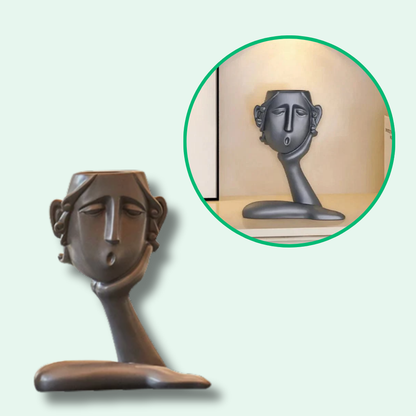 Pot de Fleurs Visages Artistiques Élégants