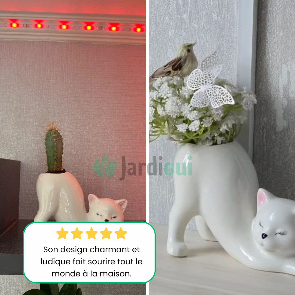 Pot de Fleur Chat Adorable