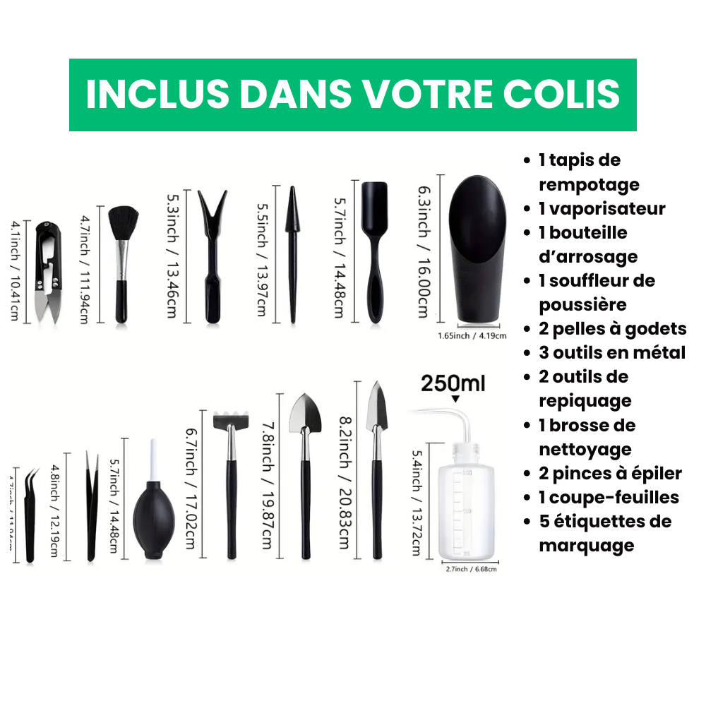 Lot de 21 Mini Outils de Jardinage