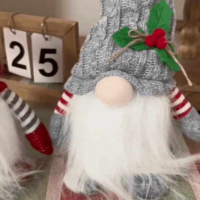 Gnomes de Noël Tricotés Lumineux (Lot de 2 pièces)