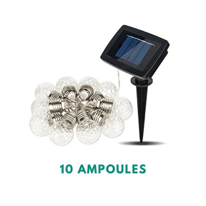 Guirlande Guinguette Solaire avec Ampoules en Suspension