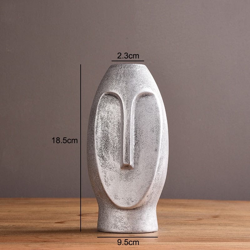 Vase en Céramique "Visage Archaïque"