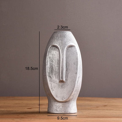 Vase en Céramique "Visage Archaïque"