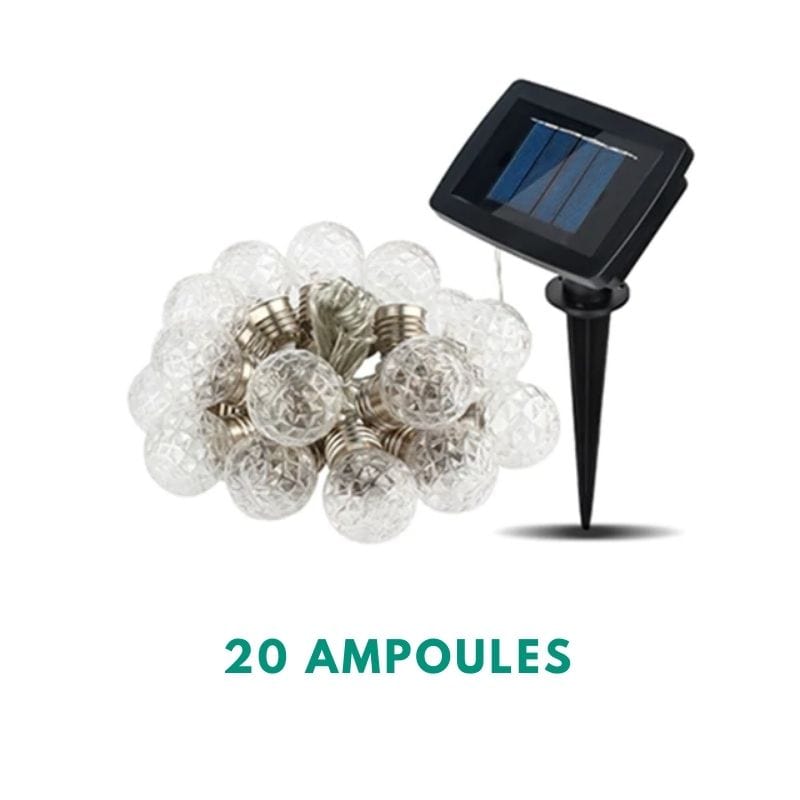 Guirlande Guinguette Solaire avec Ampoules en Suspension