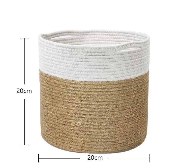 Panier Cache Pot en Jute et Coton