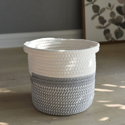 Panier Cache Pot en Jute et Coton
