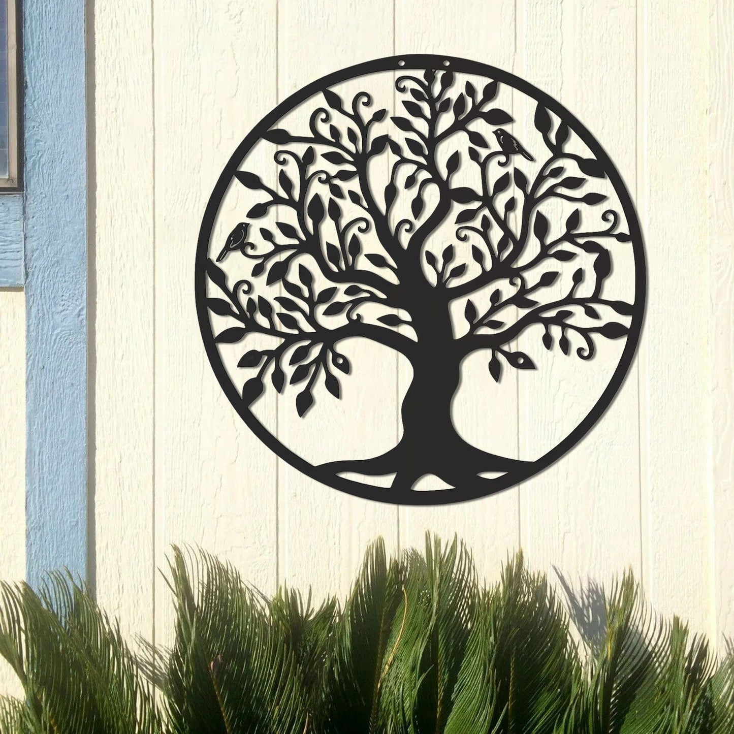 Décoration Murale Extérieure "Arbre de Vie" en Metal