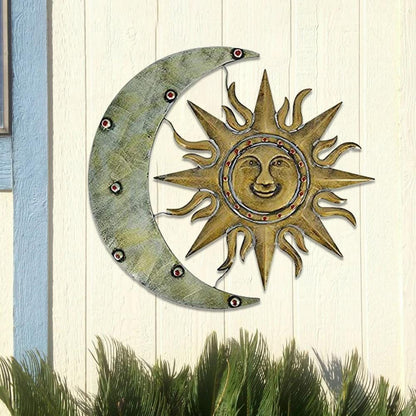 Décoration Murale Extérieure "Le Soleil a Rendez-vous avec la Lune"