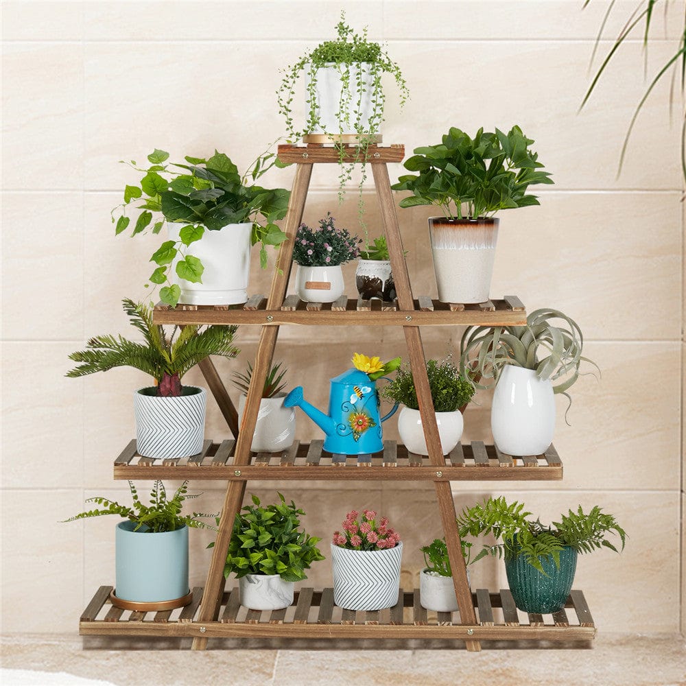 Étagère à Plante Verte en Bois Pyramidale