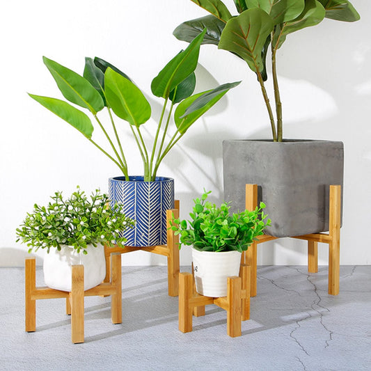 Petit Support de Plante en Bois de Bambou "Txikia"