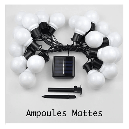 Guirlande d'Ampoules Solaires LED Pour Extérieur