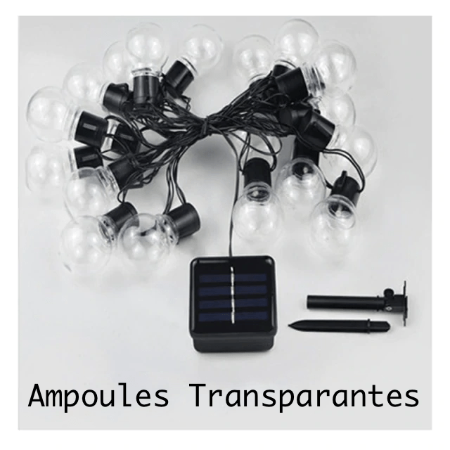 Guirlande d'Ampoules Solaires LED Pour Extérieur