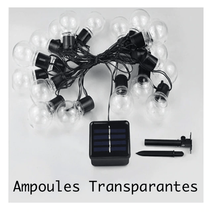 Guirlande d'Ampoules Solaires LED Pour Extérieur