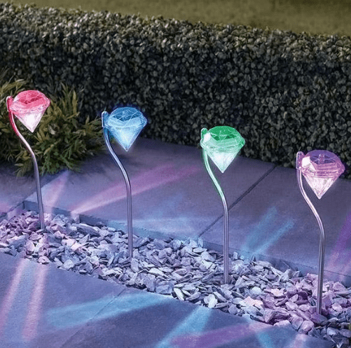Balises Solaires Diamants ( Lot de 4 Pièces )