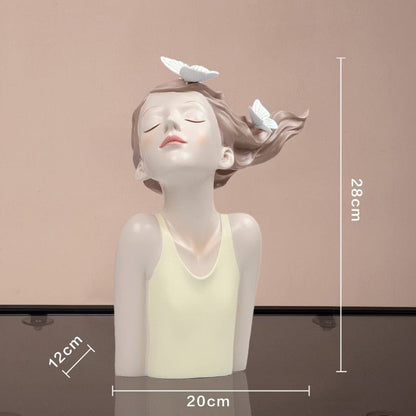 Vase en Céramique "La Jeune Fille aux Papillons"