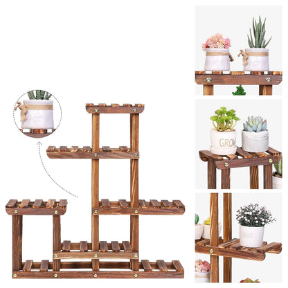 Porte Plante Ancien en Bois "Bulegoa"