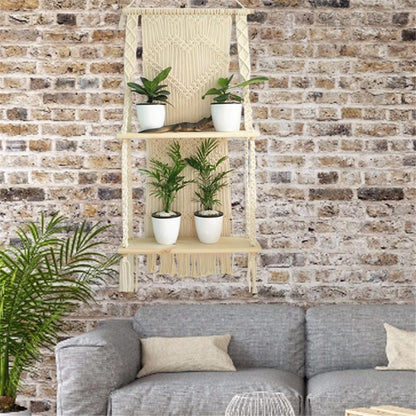 Porte plante en Macramé mural "Berdea"