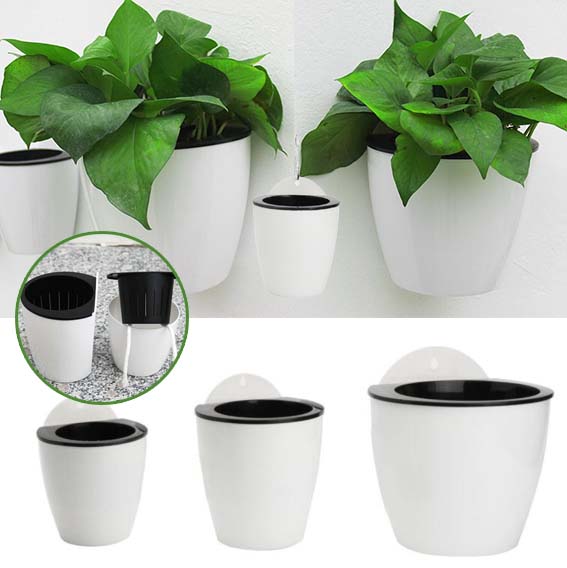 Pot de Fleur Mural Blanc