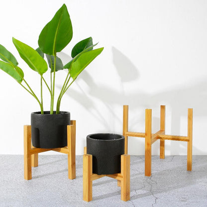 Petit Support de Plante en Bois de Bambou "Txikia"