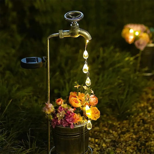 Lampe Solaire de Jardin Gouttelettes d'Eau Scintillantes Vase