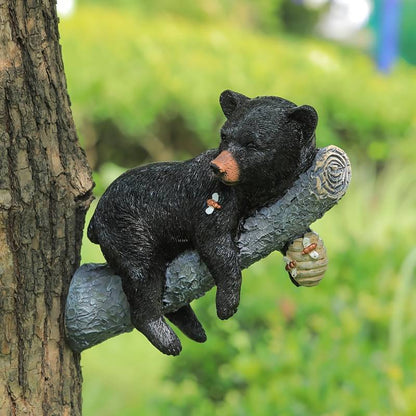 Sculpture Artisanale d'Ours Noir Réaliste