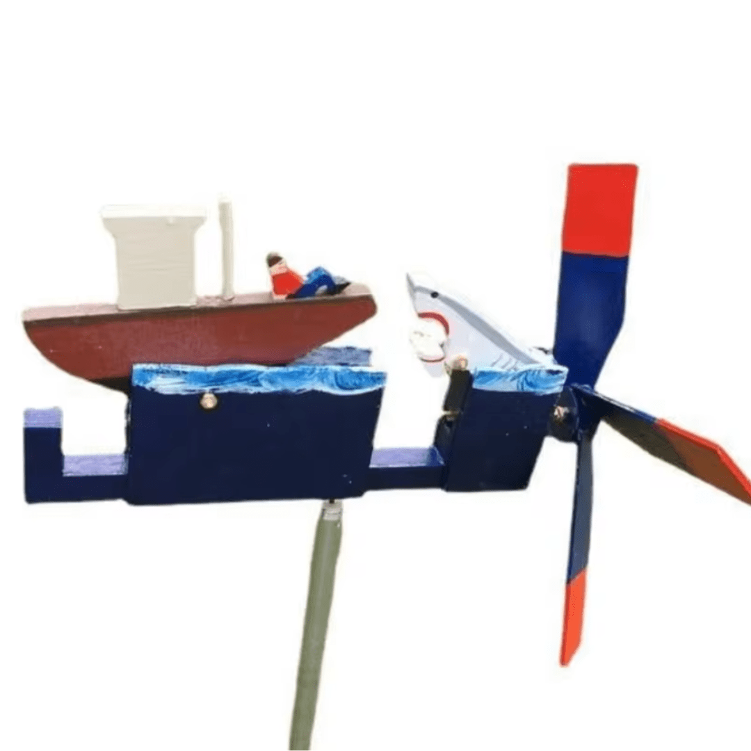 Moulin à vent cinétique en forme de requin spectaculaire