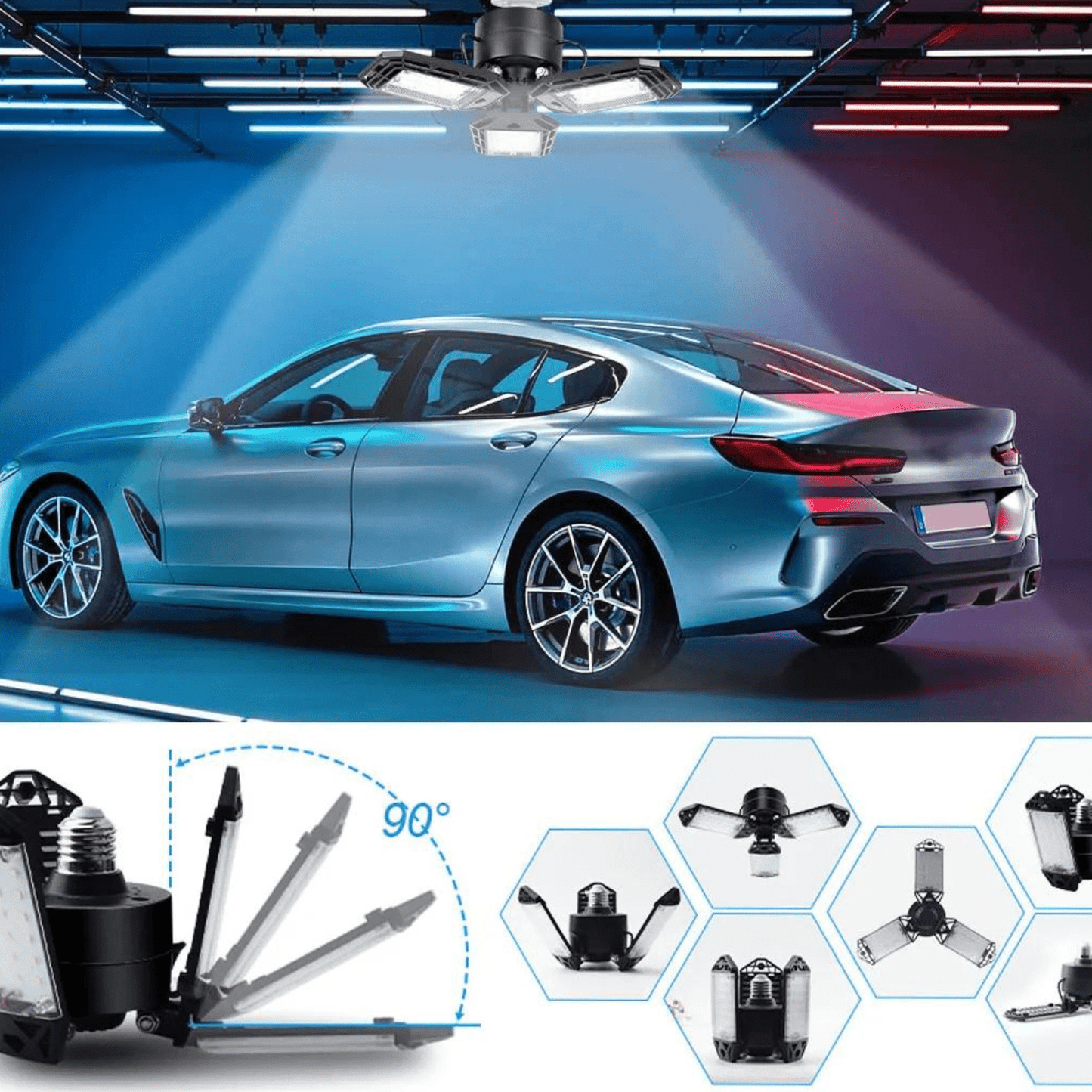 Lampe de Garage Orientable Ultra-Lumineuse