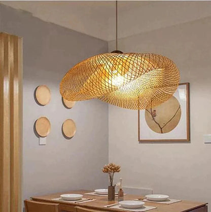 Suspension Luminaire Design en Rotin Charmant