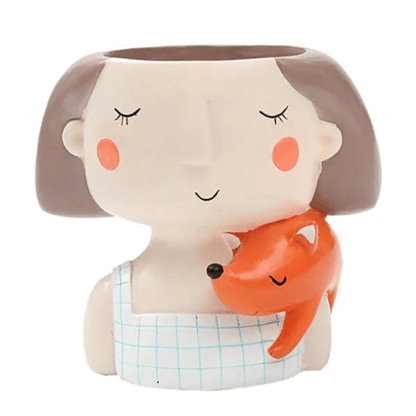 Pot de fleur Visage Décoratif Petite Princesse Élégante