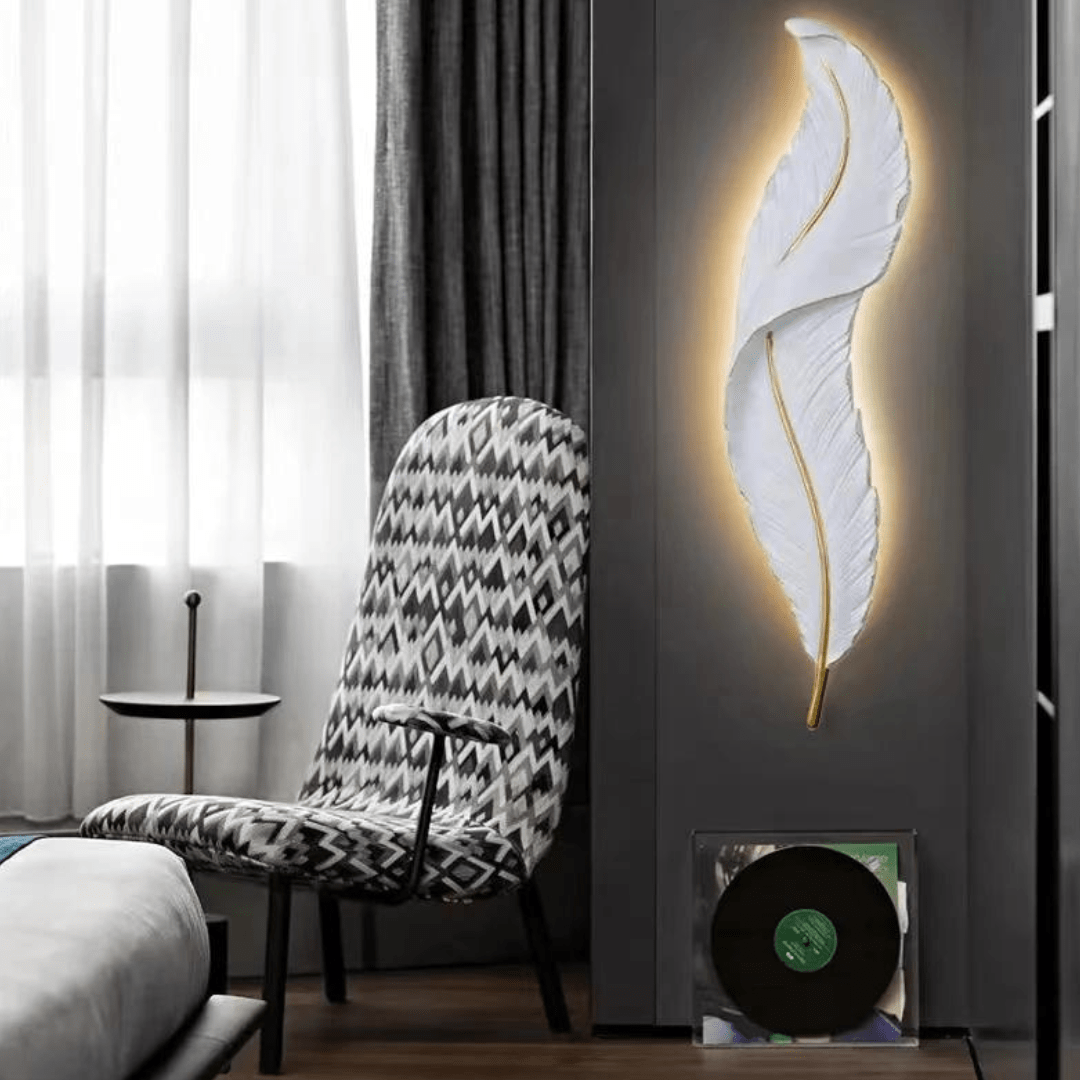 Applique Murale Lumineuse "Plume d'Ange" Artistique