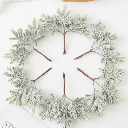 Plante Artificielle Branches de Conifère Givré