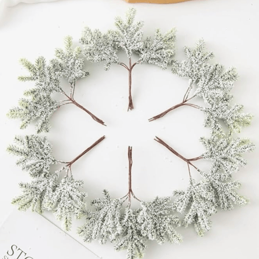 Plante Artificielle Branches de Conifère Givré