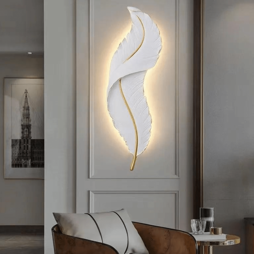 Applique Murale Lumineuse "Plume d'Ange" Artistique