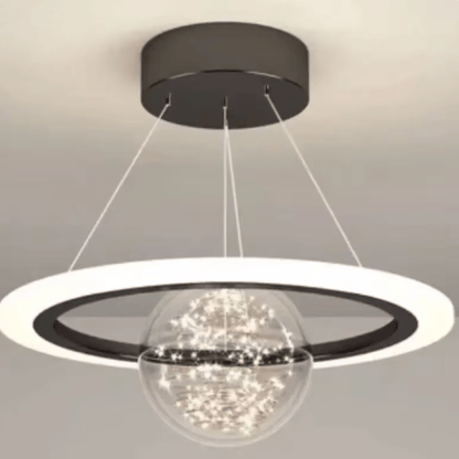 Plafonnier Boule Noir Annulaire Stylisé