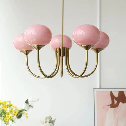 Chandelier Vintage Fleurs de Rose Raffiné