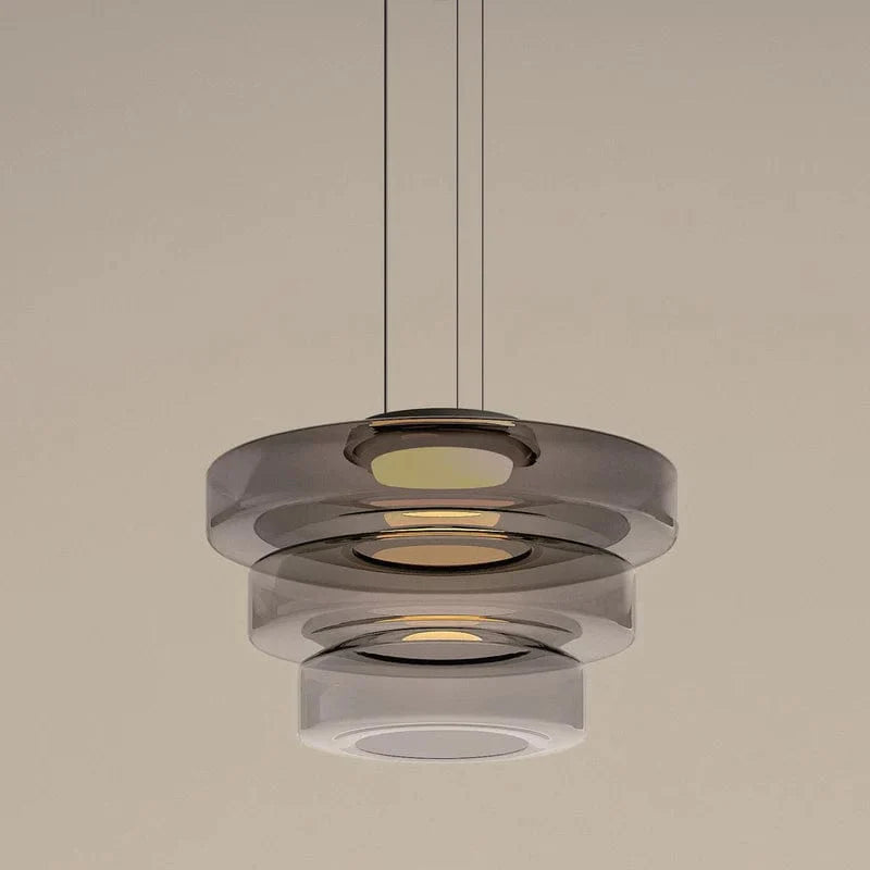Lustre en Verre Superposé Minimaliste Élégant
