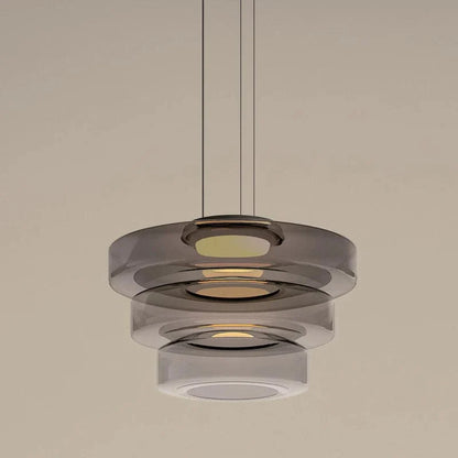 Lustre en Verre Superposé Minimaliste Élégant