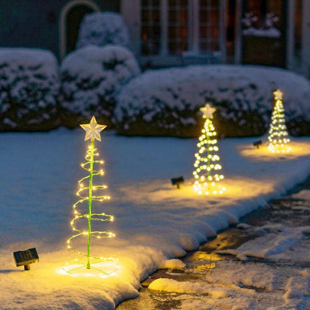 Guirlande Noël Solaire Lumineuse LED en Forme de Sapin