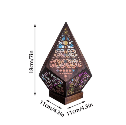 Lampe Bohémienne artisanale en bois