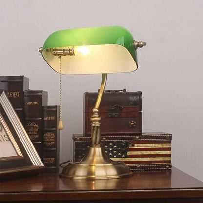 Lampe de Bureau Vintage Vert Banquier