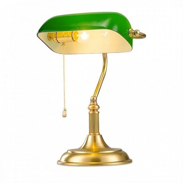 Lampe de Bureau Vintage Vert Banquier