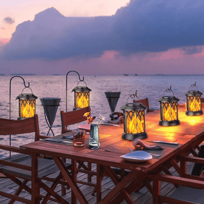 Lampe Solaire LED Jardin Flamme Éclatante