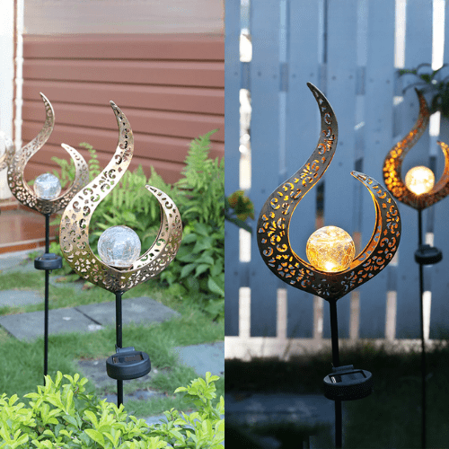 Lampe Solaire de Jardin en Fer Massif