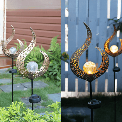 Lampe Solaire de Jardin en Fer Massif