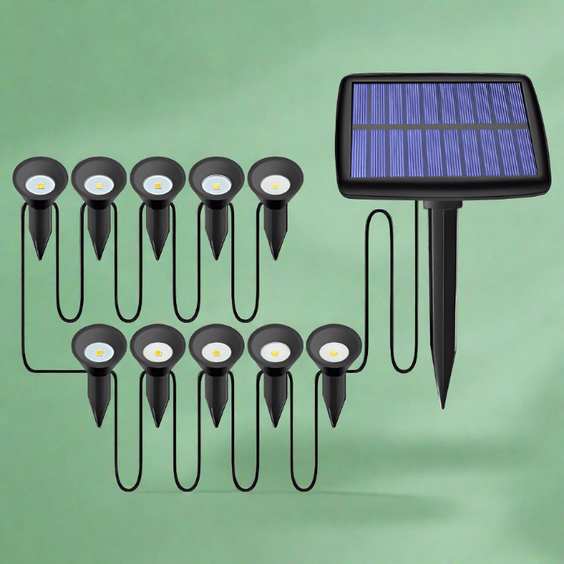 Spots Solaire Extérieur de Pelouse Ultra-Lumineuses (Lot de 8  + 2 Offertes)