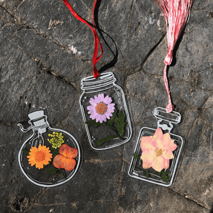 Marque-pages Transparents Floraux Artistiques (Lot de 20 + 10 Offerts)